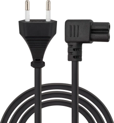 Savio CL-186 захранващ кабел 2 pin C7 с ъглов конектор 5 m