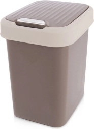 Пластмасова кофа за отпадъци 12 l кафява с плъзгащ капак