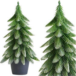 Decorative artificial Christmas tree in a planter, silver accents 22 × 10 cm