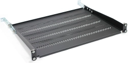 Регулируем перфориран рафт за 19" rack 1U, 483 × 350 mm, черен