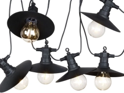 Garden light garland 5.5 m with 6 LED bulbs, IP44, warm light