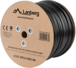 Outdoor gel-filled UTP network cable Cat 5e, copper, 305 m, black