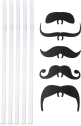 Set of bendy straws with mustaches 5 pcs