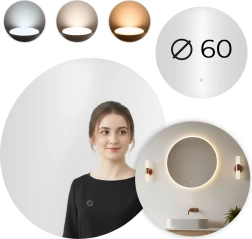 Кръгло LED огледало за баня ModernHome 60 см