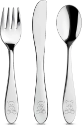 Children's Stainless Steel Cutlery Set 3 pcs with Bear Motif ORION
