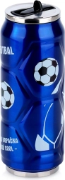Thermal Can Mug with Football Motif, Blue 500 ml