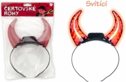 Светещи дяволски рога на батерии 15 см