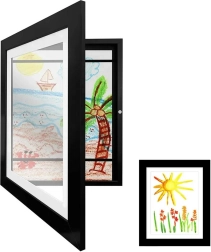 Дървена фоторамка A4 с отделение за съхранение – черна