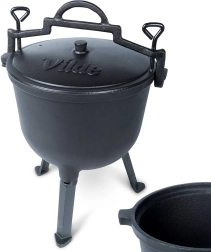 Vilde Cast Line Cast Iron Cauldron on Legs with Lid, 10 L