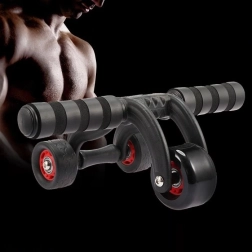 Уред за коремни мускули с колела и постелка за колене, 4 колела