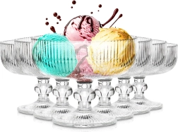 Glass Ice Cream Cups 270 ml, Set of 6
