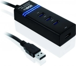 USB хъб 3.0 IUH3FB, 4× USB 3.0, черен