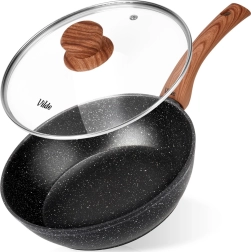 Гранитен дълбок тиган със стъклен капак GRANITICA WOOD 24 см, 2,2 л