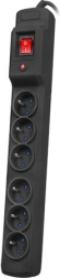 Surge-protected power strip multi m6, 6 outlets, 10 m, black