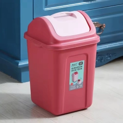 Slim plastic trash bin with swing lid 10 L