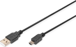 USB 2.0 кабел A към mini USB B 5-pin 1 м черен