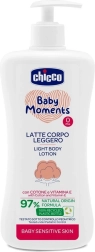 Chicco Baby Moments Sensitive мляко за тяло с дозатор за чувствителна кожа 500 ml