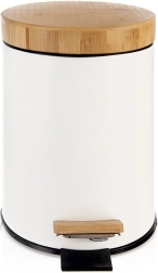 Бял педален кош WHITELINE 3 l