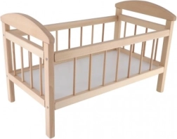 Голяма дървена количка-легло за кукли