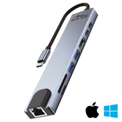 Докинг станция 8 в 1 с гигабитов LAN и USB‑C PD