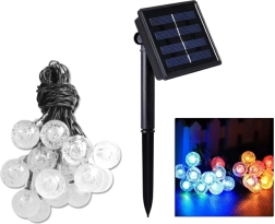 Соларен градински светлинен гирлянд 20 LED RGB, 4,85 м