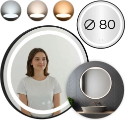 Кръгло LED огледало за стена 80 см с тъч управление и димиране MODERNHOME