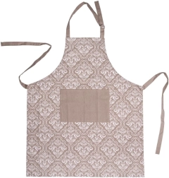 Cotton kitchen apron with pocket and ties