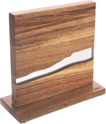 Дървен магнитен двустранен поставка за ножове River от акациево дърво