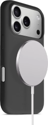 Silicone magnetic color cover case for Apple iPhone 17 Pro (black, MagSafe)