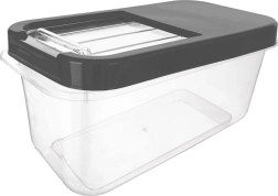 Storage box for capsules, powder, and pet food, gray, 7.5 L