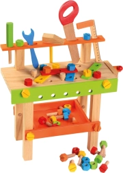 Bino children's wooden workbench with tools