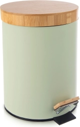 Метален кош за отпадъци с педал Greenish 5 l, зелен