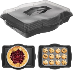 Transport cake box with lid, gray 45 × 35 cm