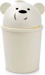 Waste bin with bear 1.5 l, cream