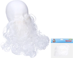 White fake beard for a Saint Nicholas, wizard or grandpa costume
