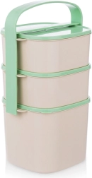 Пластова триетажна кутия за храна 2 l + 2× 1,15 l