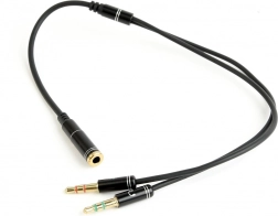 Audio adapter 4-pin to 2× 3.5 mm minijack, 0.2 m