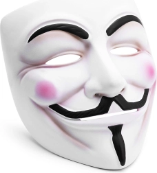 Маска Guy Fawkes ANONYMOUS V като Вендета, бяла