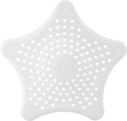 Sink strainer with suction cups 16 cm – star, white