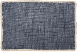 Rectangular Table Placemat 45 × 30 cm, Dark Blue with Beige Border
