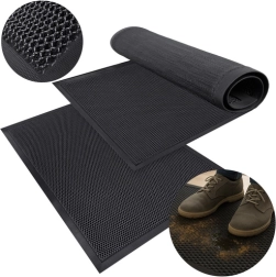 Входна изтривалка 90 × 60 см RUHHY гумена, противоплъзгаща, 3D решетка