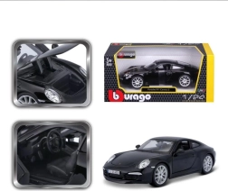 BBURAGO PORSCHE 911 Carrera S 1:24 black car model