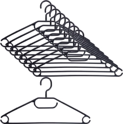 Черни въртящи се закачалки за дрехи 10 бр.