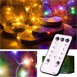 LED коледен светлинен гирлянд 10 м, 100 диода с дистанционно управление