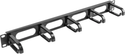 19" Rack 1U Cable Organizer, Type B, Black