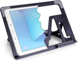 Регулируема стойка за таблет, черна, сгъваема 26 × 18,5 см