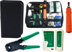 19-in-1 network tool kit with tester and crimping pliers