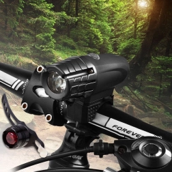 Bike light with USB charging + red rear lamp