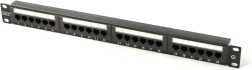 Patch Panel 19" 24 Ports Cat.5e U/UTP 1U Black DIGITUS
