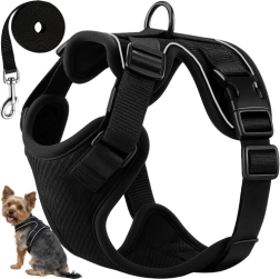 Безнатискащи нагръдници за кучета и котки S Purlov с повод